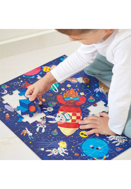 Puzzle v kufríku Raketa vo vesmíre 54 ks - Poškodená krabica