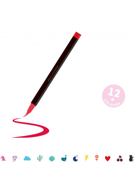 Súprava fixiek Legami Brush Markers Legami Set Of 12 Brush Markers - Brush Markers - Bright Colours - kópia