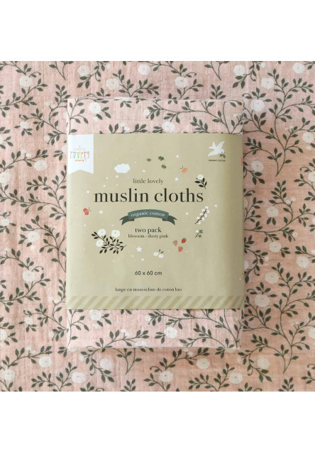 Mušelínové plienky, blossom - dusty pink - 2 ks