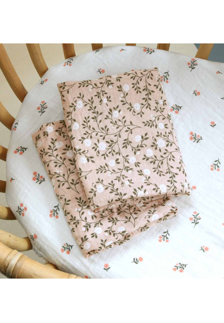 Mušelínové plienky, blossom - dusty pink - 2 ks