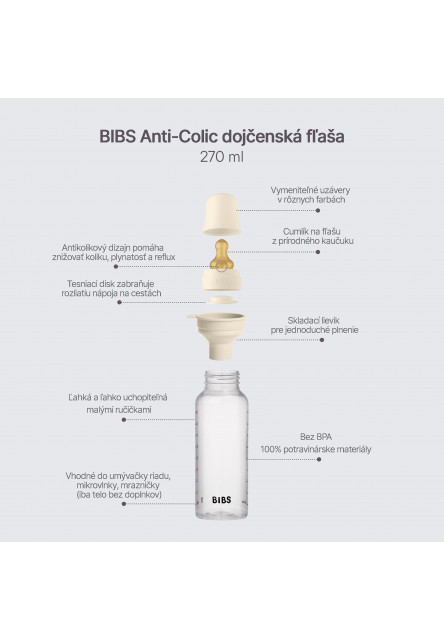 Antikoliková fľaša s kaučukovým cumlíkom 270ml (Blush)
