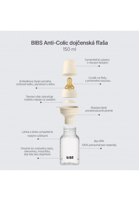 Antikoliková fľaša s kaučukovým cumlíkom 150ml (Sage)