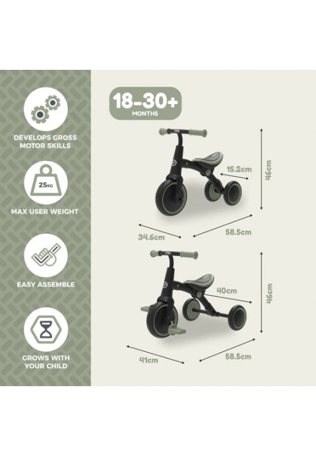 Balančný bicykel a trojkolka 2v1