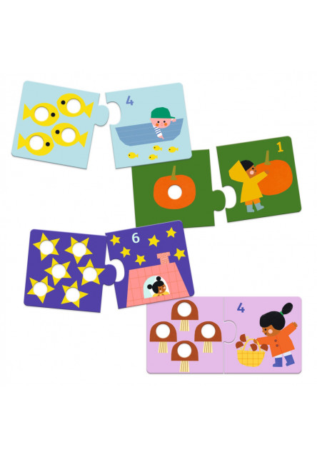 Puzzle Duo: Prvé čísla a počítanie (12 ks po 2 dieliky)