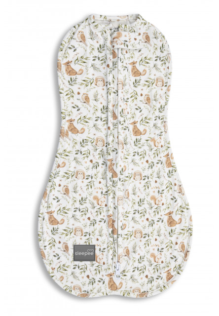 Zavinovačka Sleepee Second Step Swaddle s čepičkou zdarma Ivory Forest