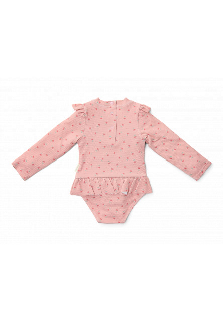 Plavky dlhý rukáv Sunny Flowers Blush veľ. 74/80