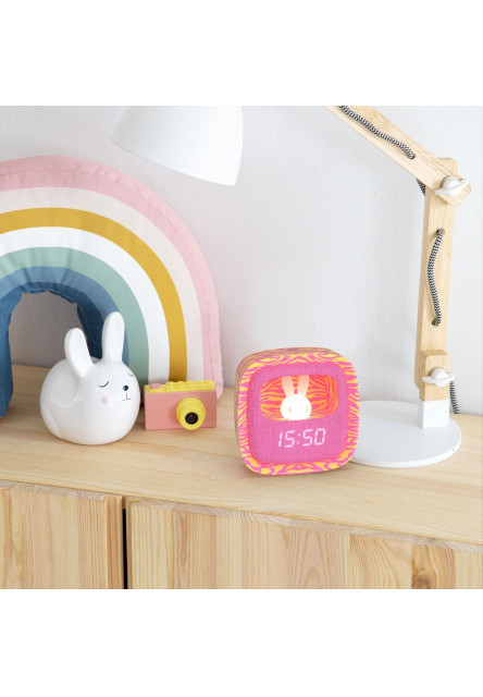 Budík a nočné svetlo MOB Billy Clock and light - Pink Zebra - Limited Edition