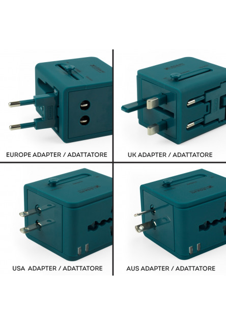 Cestovný adaptér Legami Universal Worldwide Travel Adapter - Petrol Blue