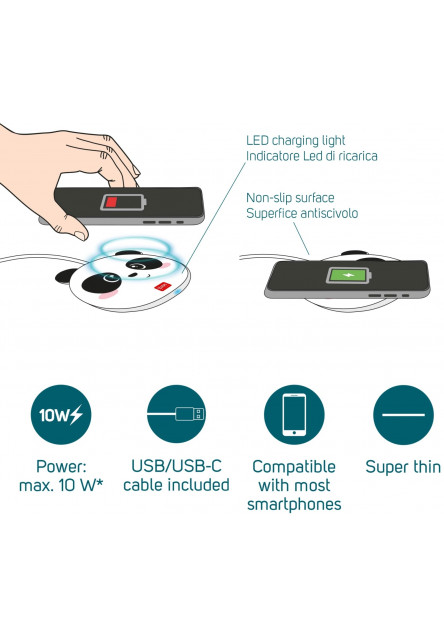 Bezdrôtová nabíjačka Legami Super Fast - Wireless Charger - Panda