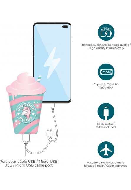 Detská powerbanka Legami 4800 mAh - unicorn milkshake