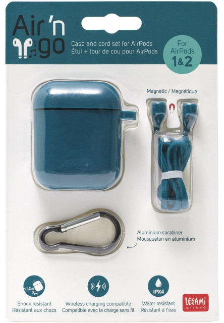 Puzdro na slúchadlá Legami Kit airpod 1-2 case - petrol blue