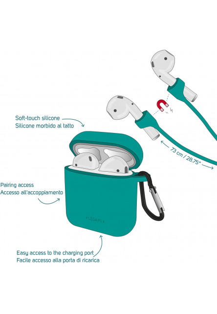 Puzdro na slúchadlá Legami Kit airpod 1-2 case - turquoise