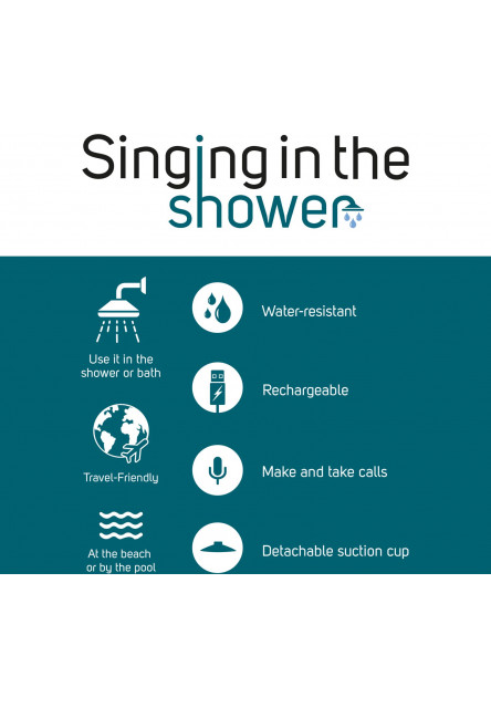 Vodeodolný bezdrôtový reproduktor Legami Shower Speaker Water Resistant - Singing In The Shower - Kitty