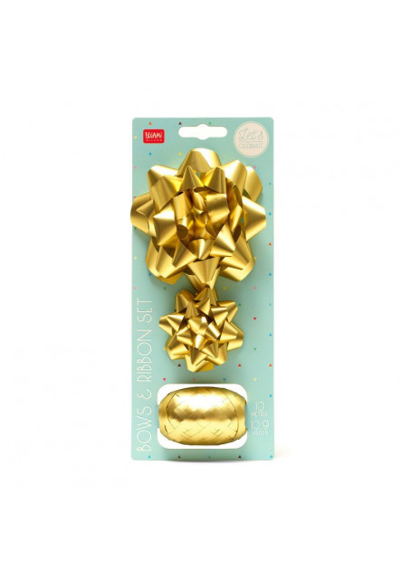 Súprava mašlí a stuh Legami Bows And Ribbon Set - Gold