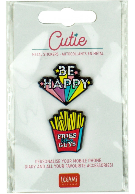 Súprava samolepiek Legami Cutie - Set Of 2 Met al Stickers - Be Happy