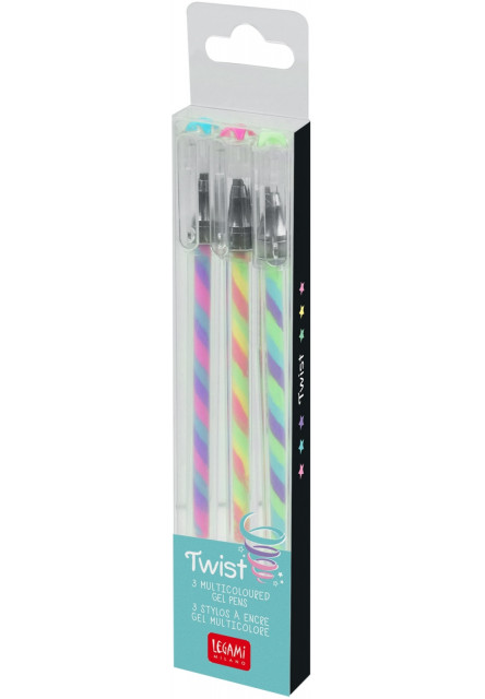 Set viacfarebných gélových pier Legami Twist Pen - Set Of 3 Multicoloured Gel Pens