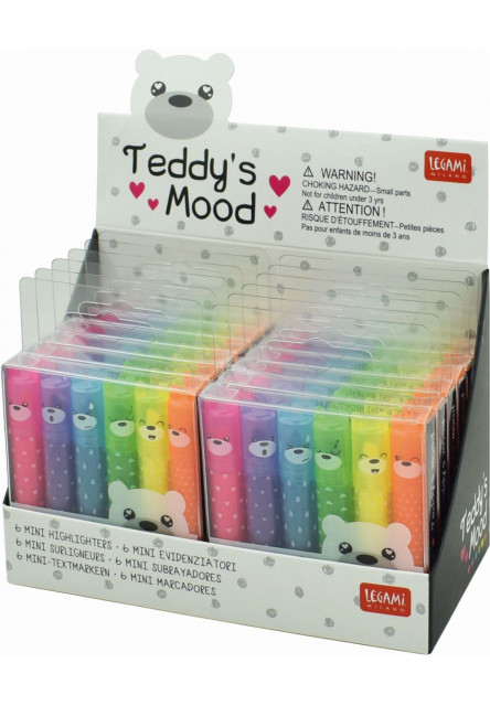 Súprava zvýrazňovačov Legami Teddy'S Mood - Set Of 6 Mini Highlighters