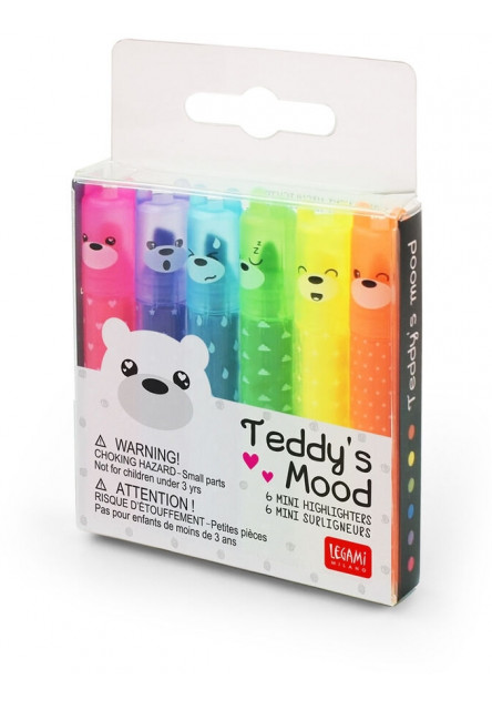 Súprava zvýrazňovačov Legami Teddy'S Mood - Set Of 6 Mini Highlighters