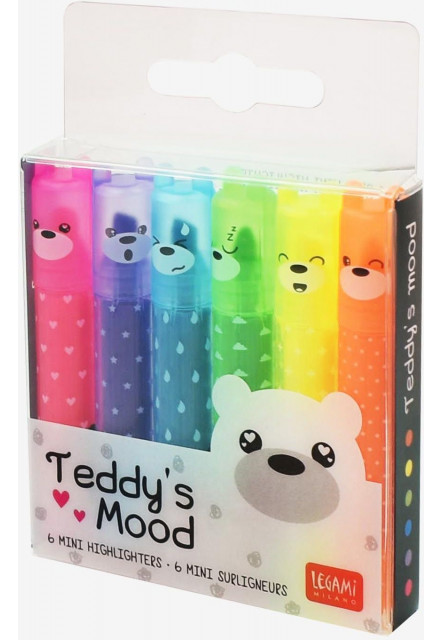 Súprava zvýrazňovačov Legami Teddy'S Mood - Set Of 6 Mini Highlighters