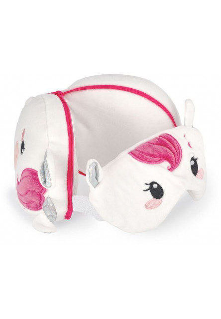 Cestovný vankúšik s maskou na spanie Legami Travel Pillow With Sleep Mask - My Travel Buddy - Unicorn