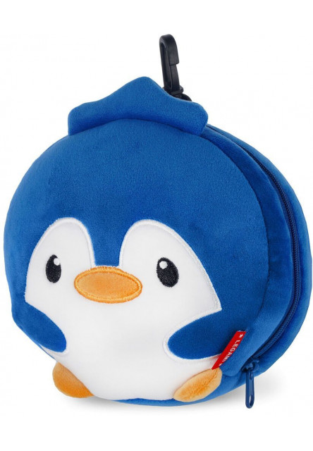 Cestovný vankúšik s maskou na spanie Legami Travel Pillow With Sleep Mask - My Travel Buddy - Penguin