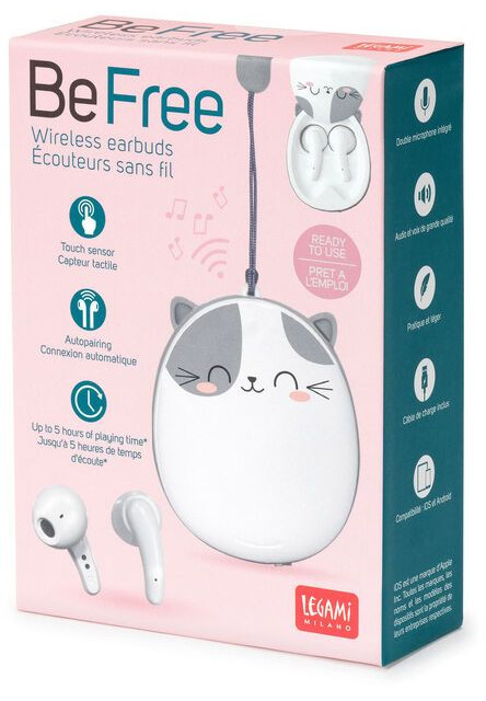 Bezdrôtové slúchadlá Legami Wireless Earbuds - Be Free - Meow