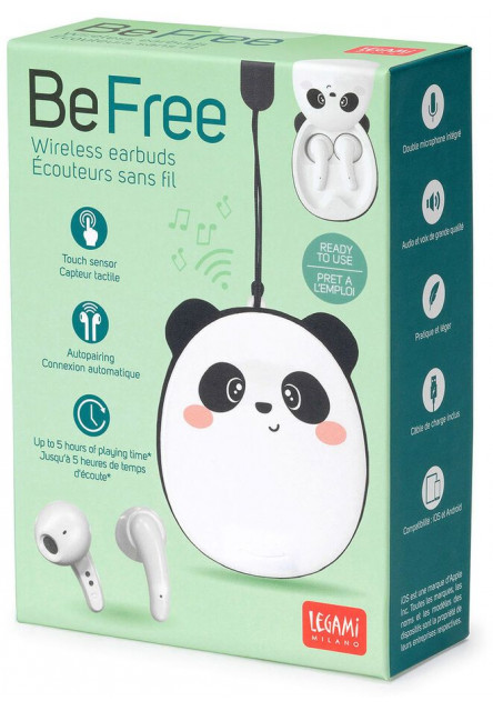 Bezdrôtové slúchadlá Legami Wireless Earbuds - Be Free - Panda