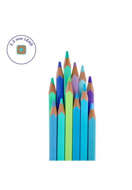 Set pastelek Legami Set Of 12 Colouring Pencils - Live Colourfully - Cyan