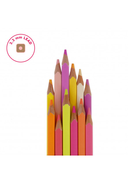 Set pastelek Legami Set Of 12 Colouring Pencils - Live Colourfully - Magenta