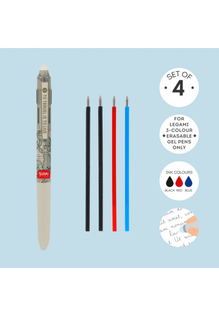 Náplně do gumovacího pera Legami 4 Refills 3-Col. Eras. Gel Pen - Make Mistakes Refills