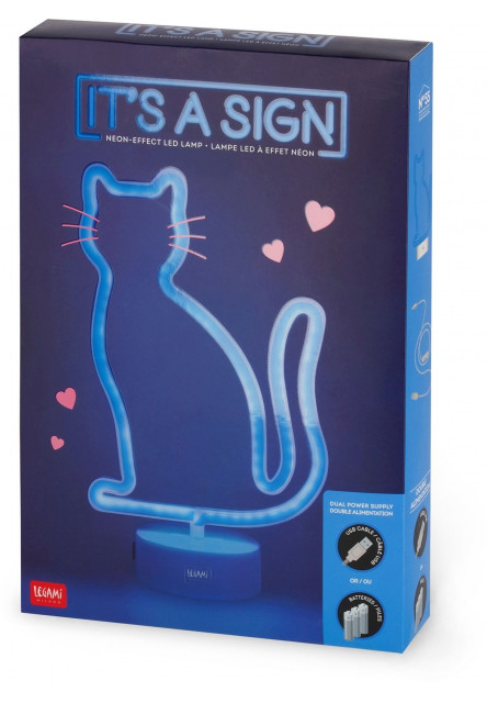 Ľad lampička Legami It'S A Sign - Neon Effect Led Lamp - Kitty