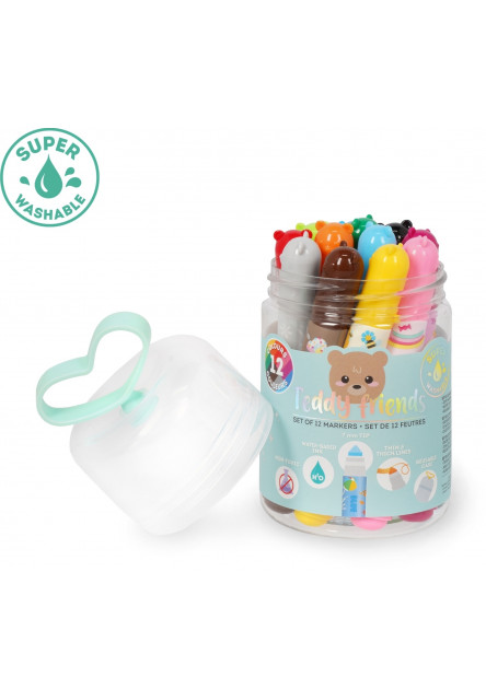 Set fixiek Legami Set Of 12 Markers - Teddy Friends