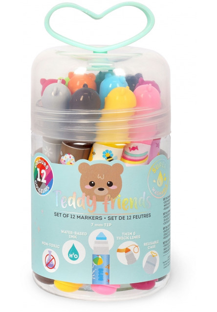 Set fixiek Legami Set Of 12 Markers - Teddy Friends