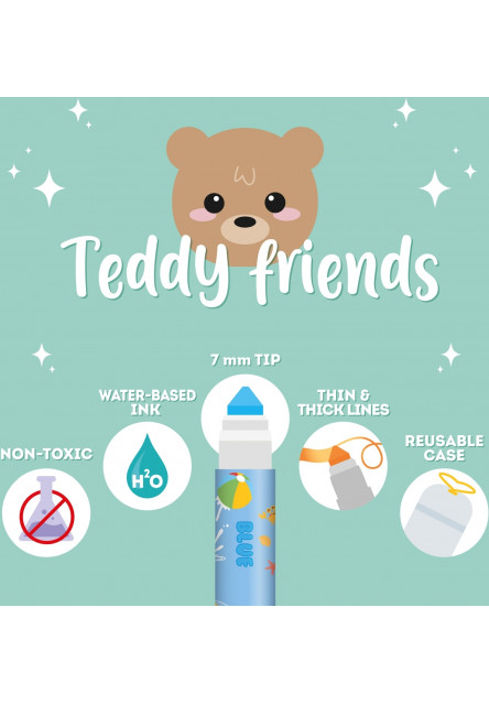 Set fixiek Legami Set Of 12 Markers - Teddy Friends
