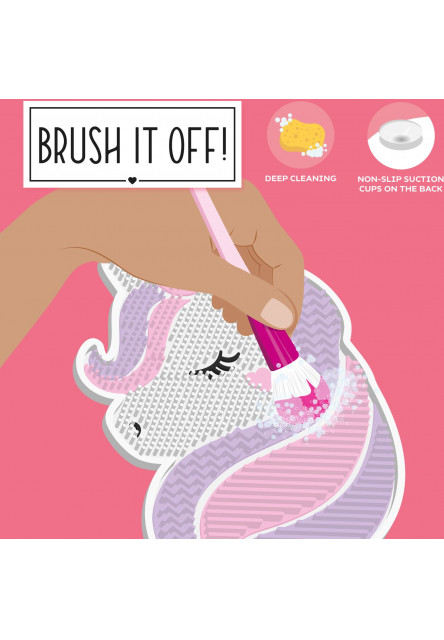 Podložka na čistenie kozmetických štetcov Legami Make-Up Brush Cleaning Pad - Brush It Off! - Unicorn