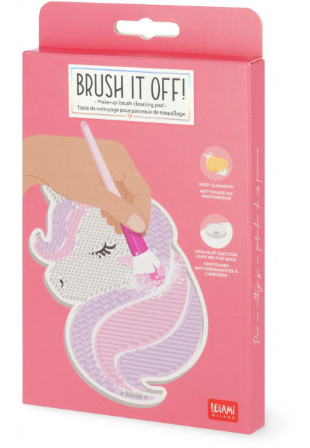 Podložka na čistenie kozmetických štetcov Legami Make-Up Brush Cleaning Pad - Brush It Off! - Unicorn