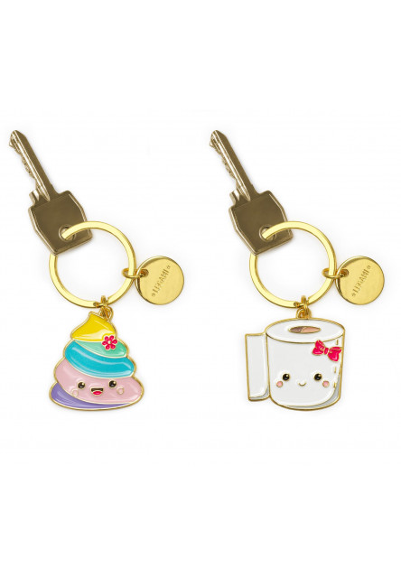 Kľúčenka Legami Set Of 2 Enamel Key Rings - What A Key Ring! - Poo