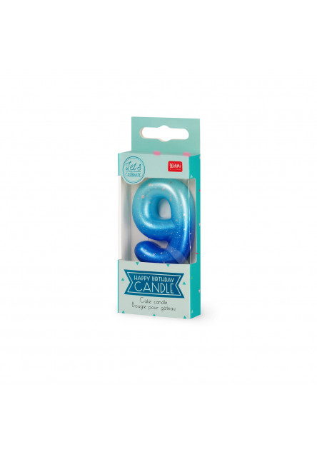 Narodeninová sviečka na tortu Legami Cake Candle - Happy Birthday Candle - Blue - 9