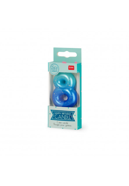 Narodeninová sviečka na tortu Legami Cake Candle - Happy Birthday Candle - Blue - 8