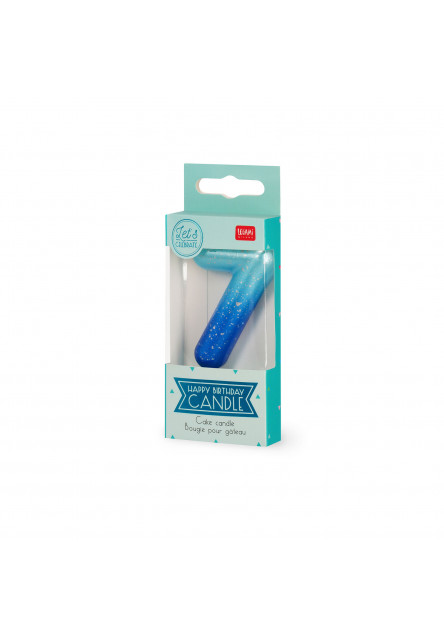 Narodeninová sviečka na tortu Legami Cake Candle - Happy Birthday Candle - Blue - 7