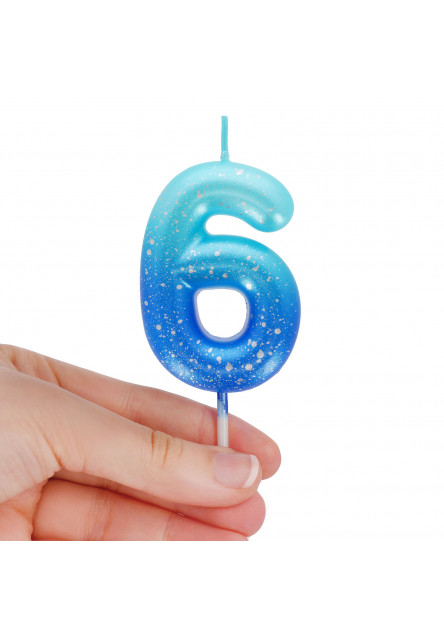 Narodeninová sviečka na tortu Legami Cake Candle - Happy Birthday Candle - Blue - 6