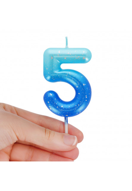 Narodeninová sviečka na tortu Legami Cake Candle - Happy Birthday Candle - Blue - 5