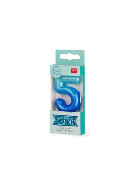 Narodeninová sviečka na tortu Legami Cake Candle - Happy Birthday Candle - Blue - 5