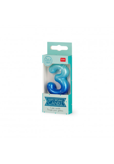Narodeninová sviečka na tortu Legami Cake Candle - Happy Birthday Candle - Blue - 3