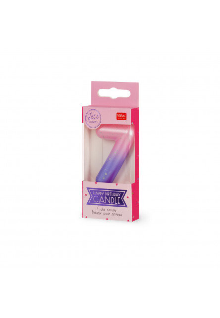 Narodeninová sviečka na tortu Legami Cake Candle - Happy Birthday Candle - Pink - 7