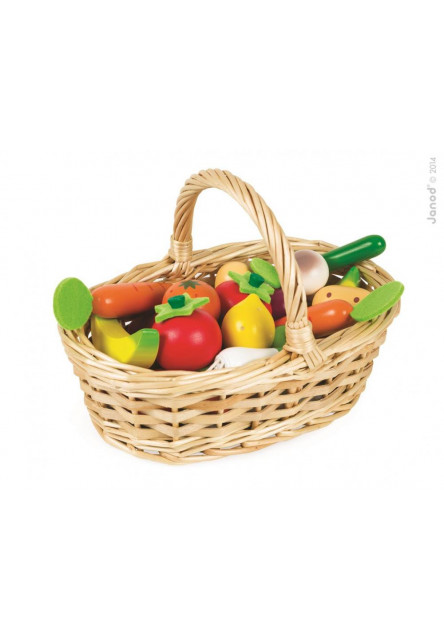 Zelenina a ovocie v košíku 24 ks Janod