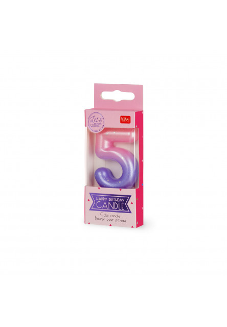 Narodeninová sviečka na tortu Legami Cake Candle - Happy Birthday Candle - Pink - 5