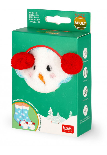 Protišmykové ponožky Legami Non-Slip Socks - It's A Match! - Snowman- Adult