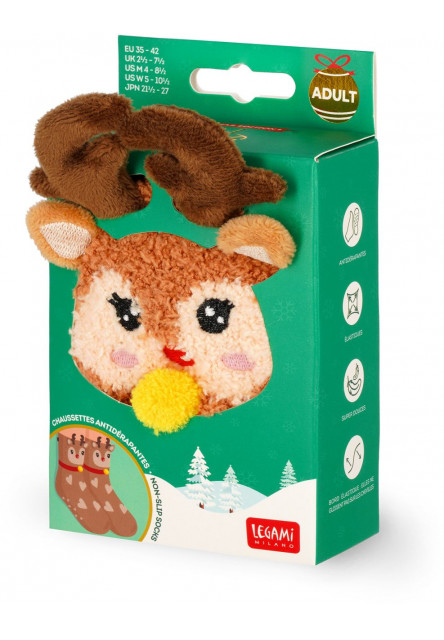 Protišmykové ponožky Legami Non-Slip Socks - It's A Match! - Reindeer- Adult