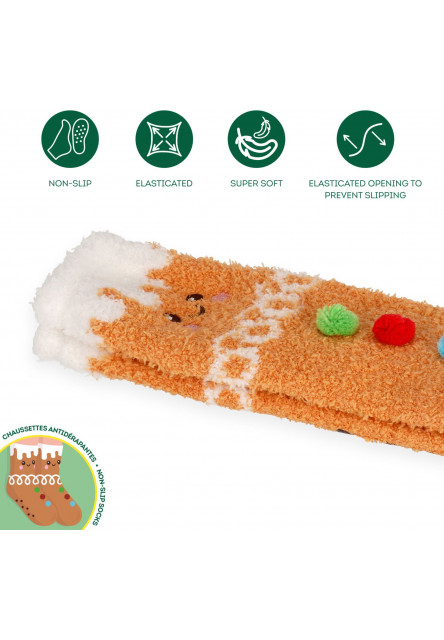 Protišmykové ponožky Legami Non-Slip Socks - It's A Match! - Gingerbread - Kid